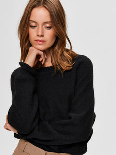 Lulu LS Knit O-Neck - Black