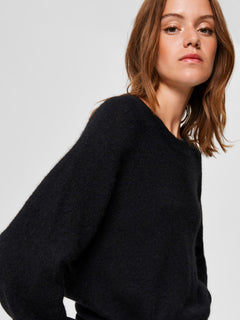 Lulu LS Knit O-Neck - Black