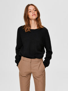 Lulu LS Knit O-Neck - Black