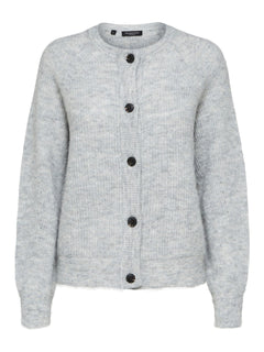 Lulu LS Knit Short Cardigan - Light Grey Melange