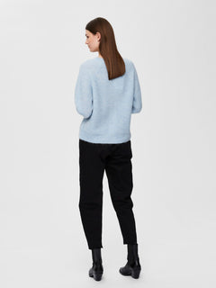 Lulu LS Knit Short Cardigan - Cashmere Blue Melange