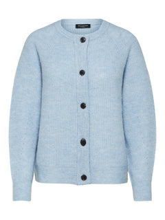 Lulu LS Knit Short Cardigan - Cashmere Blue Melange