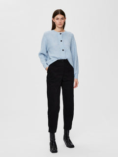 Lulu LS Knit Short Cardigan - Cashmere Blue Melange