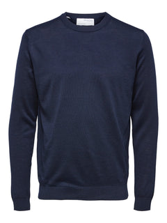 Town Merino Coolmax Knit Crew - Navy Blazer Melange