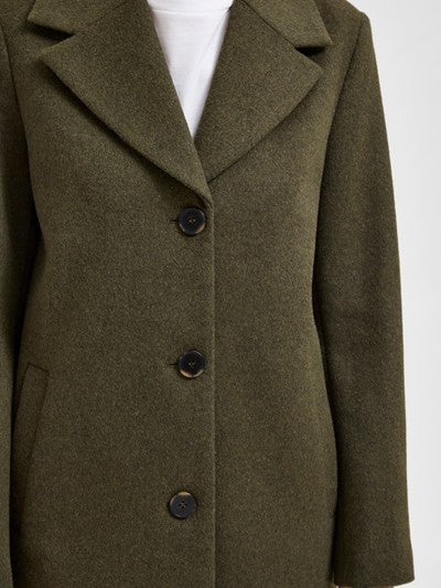 New Sasja Wool Coat - Ivy Green Melange