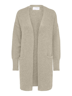 Lulu New Ls Knit Long Cardigan - Birch Melange