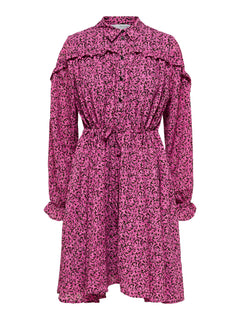 Quira Ls Short Dress - Phlox Pink Aop