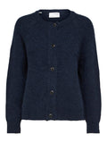 Lulu Ls Knit Short Cardigan - Dark Sapphire Melange