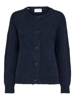 Lulu Ls Knit Short Cardigan - Dark Sapphire Melange