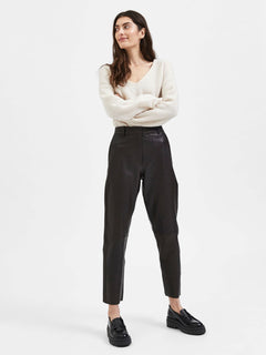 Marie Mw Leather Pants - Black