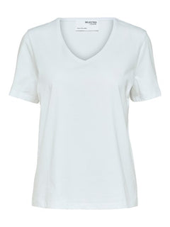 Essential Ss V-Neck Tee - Bright White