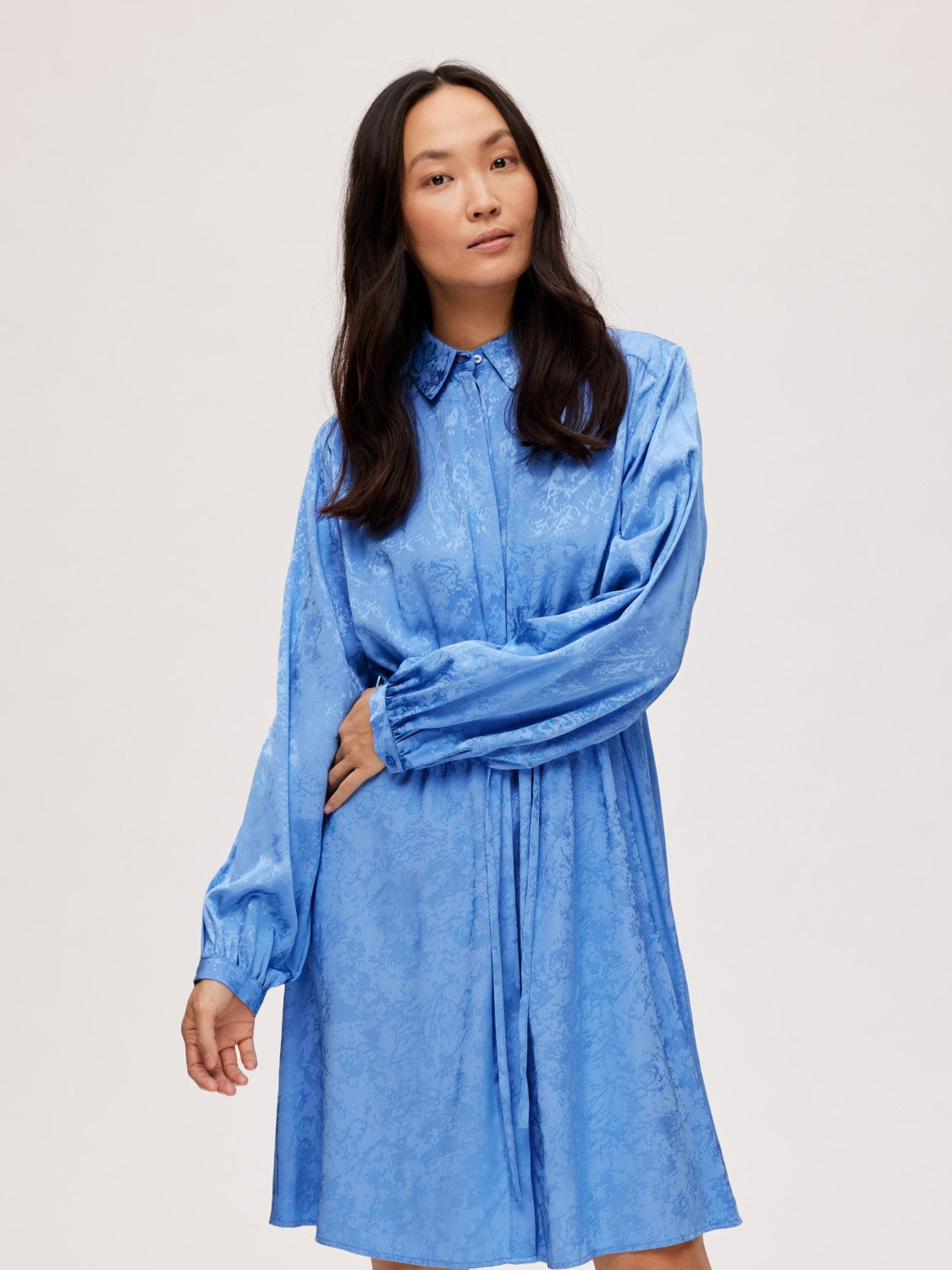 Blue Ls Short Shirt Dress - Ultramarine