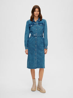 Karna Ls Dress - Light Blue Denim
