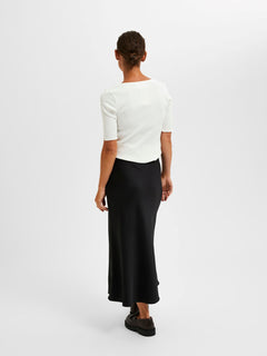 Lena HW Midi Skirt - Black