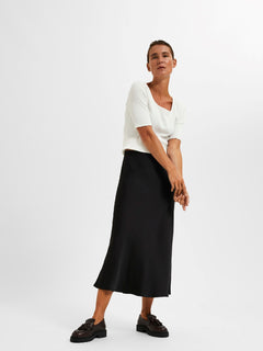 Lena HW Midi Skirt - Black