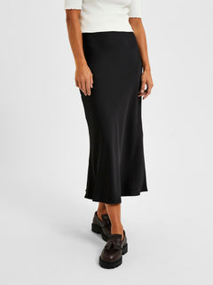 Lena HW Midi Skirt - Black