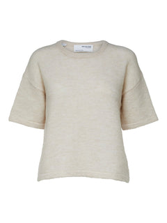 Liliana Me 2/4 Knit O-Neck - Birch Melange