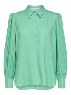Viva Ls Linen Top - Absinthe Green