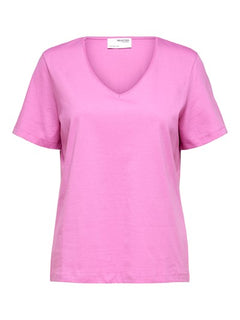 Essential Ss V-Neck Tee - Cyclamen