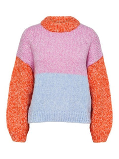 Winnie Ls Knit O-Neck - Cyclamen Mix
