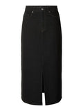 Krista-Gerda HW Denim Maxi Skirt - Black Denim