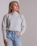 Marlia Knit Blouse - Light Grey Melange - Neo Noir - Bluser & Skjorter - VILLOID.no