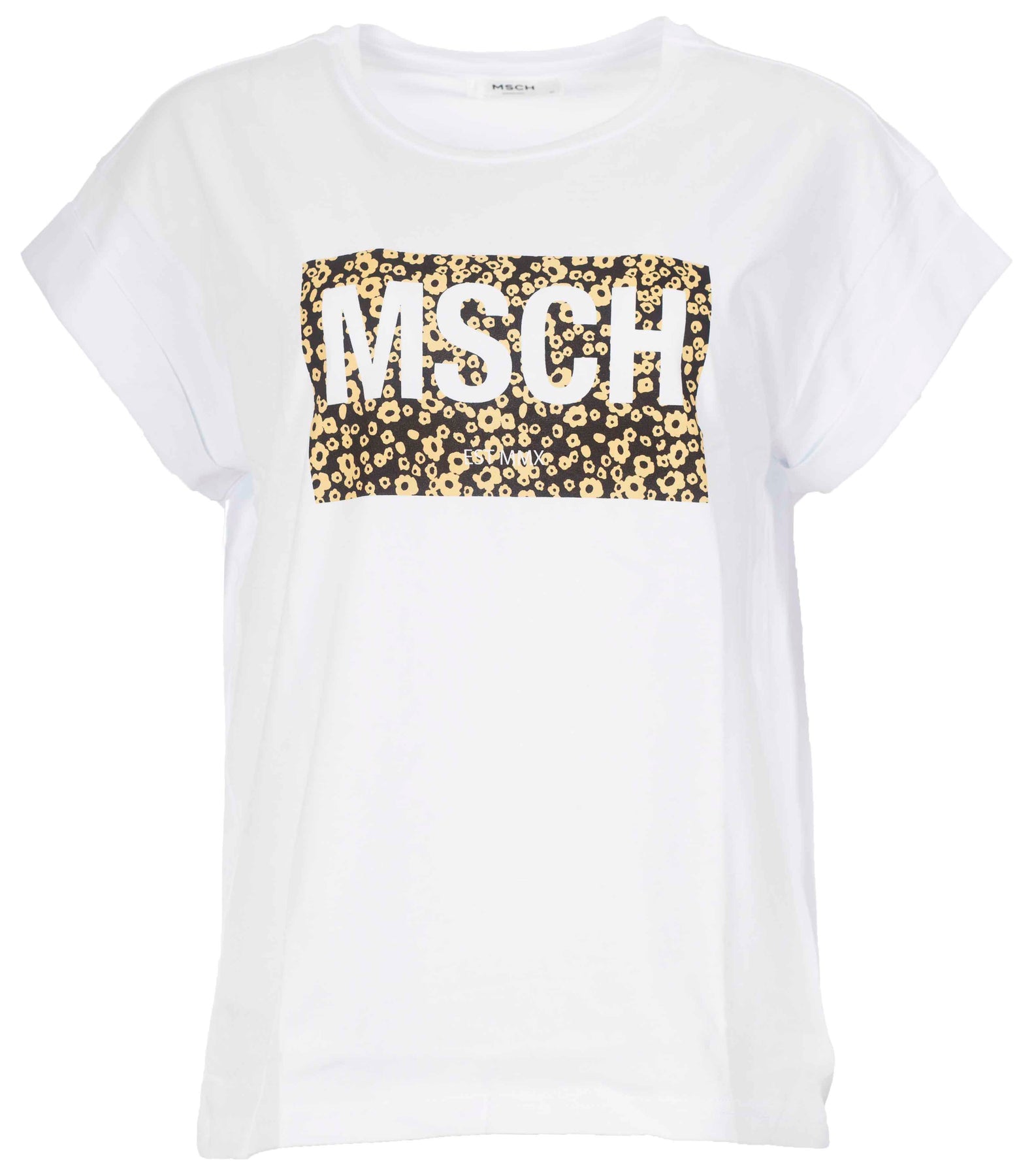 Alva MSCH STD Tee - White/Celina - Moss Copenhagen - T-skjorter & Topper - VILLOID.no