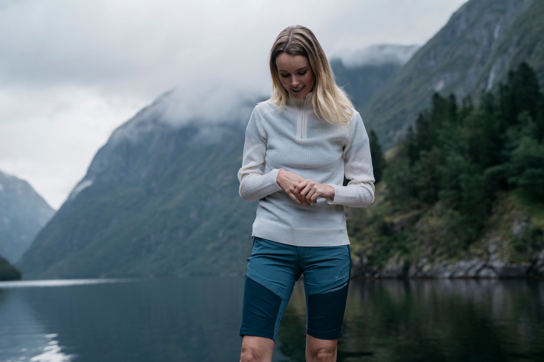 Flåm LS Lang Shorts - Denimblå