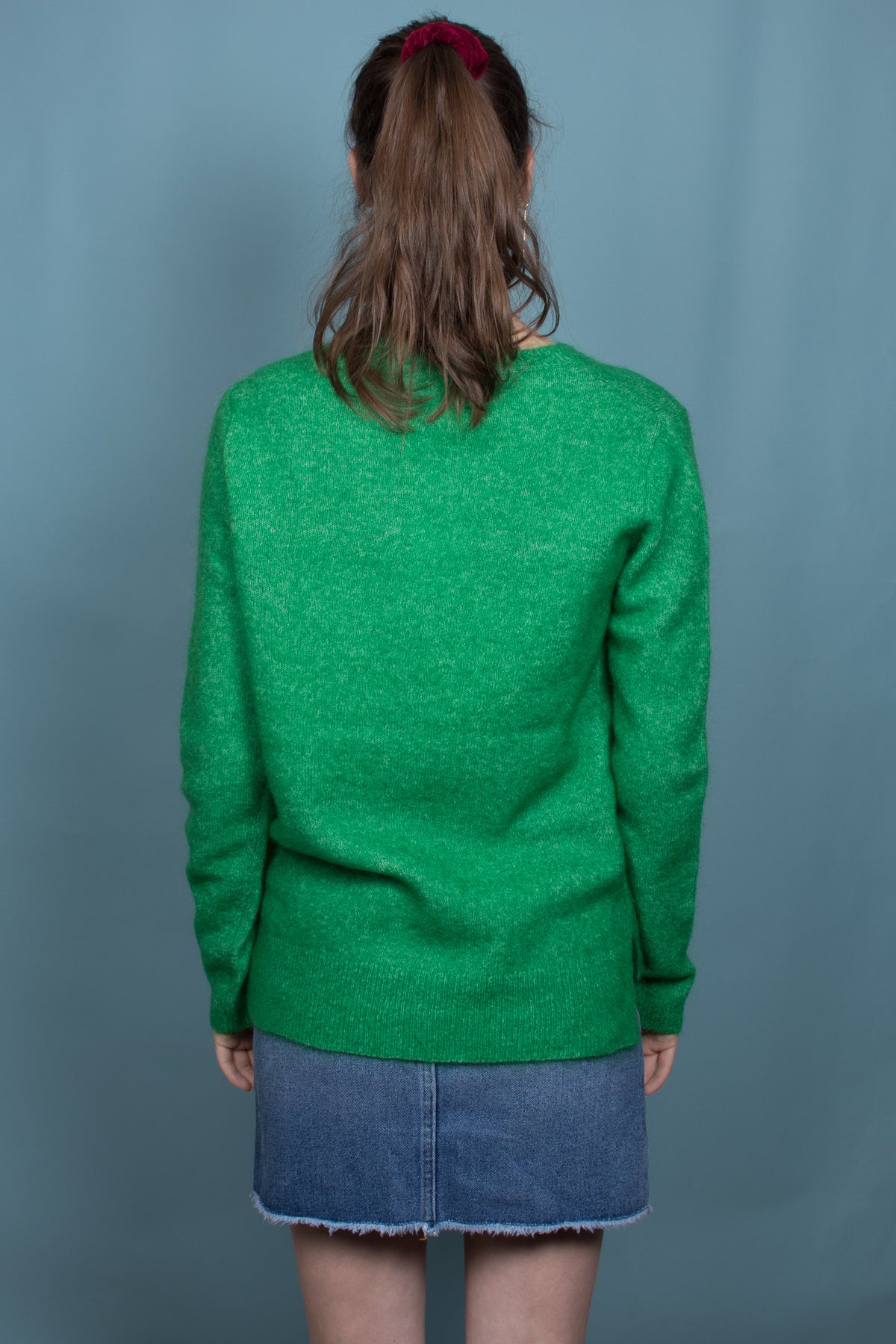 Brook Knit New O-Neck - Medium Green - Second Female - Gensere - VILLOID.no