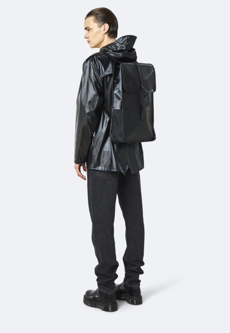 Backpack - Shiny Black - Rains - Tilbehør - VILLOID.no