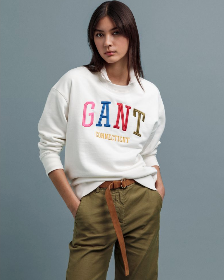 Multi Color Graphic Sweatshirt - Eggshell - GANT - Gensere - VILLOID.no
