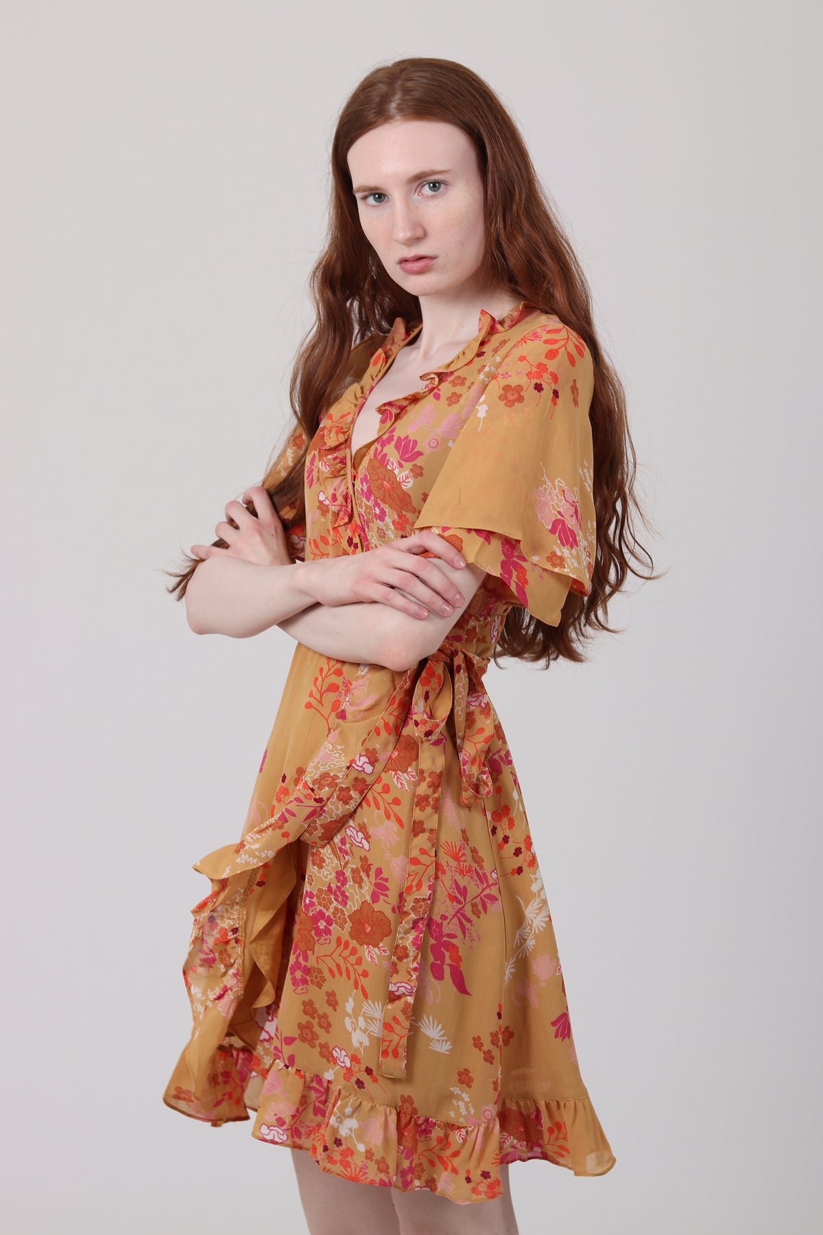 Semi Couture Wrap Dress - Golden Garden - ByTimo - Kjoler - VILLOID.no