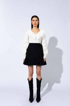 Wanda Skirt - Black Pinstripe