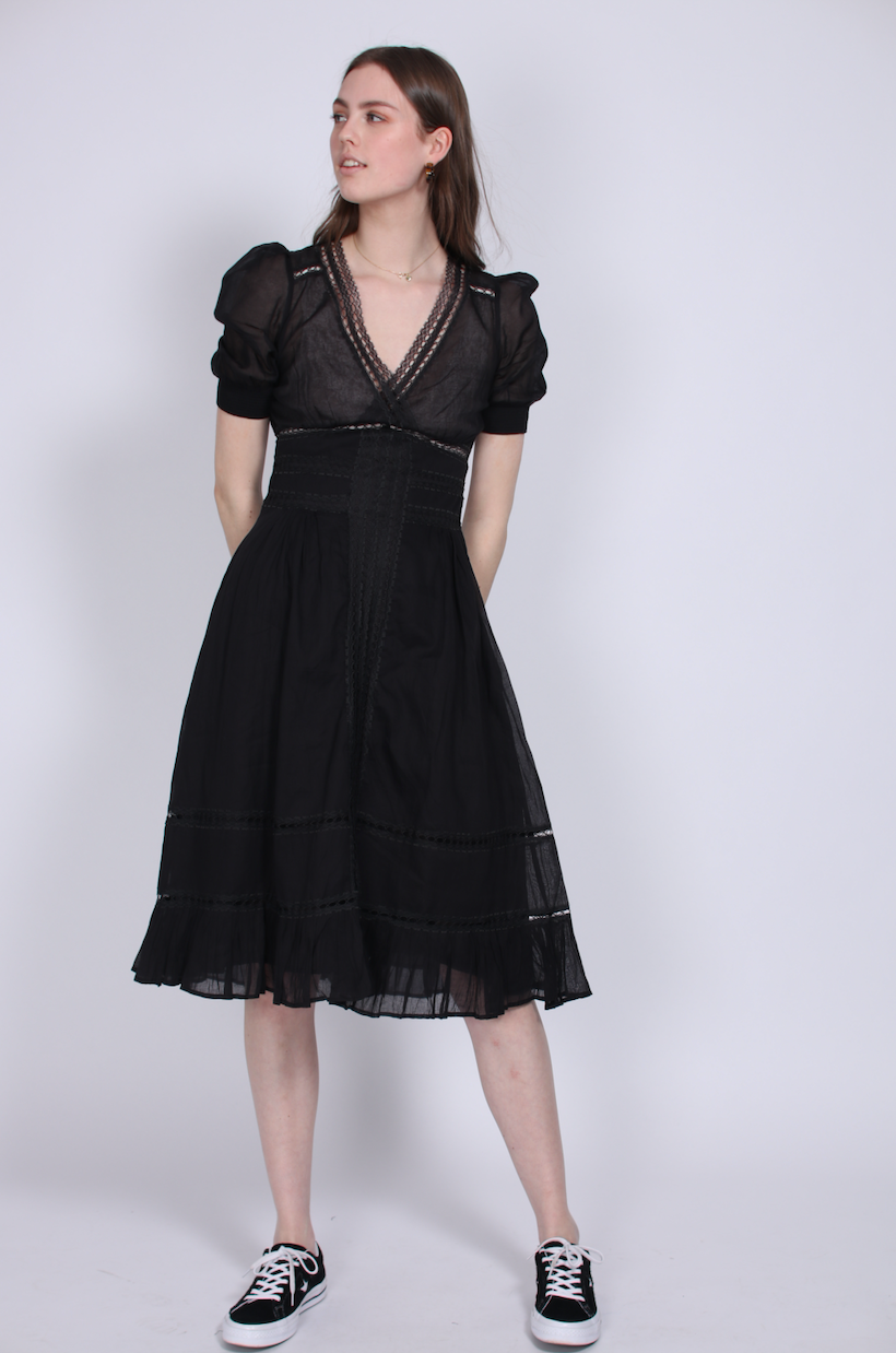 Victorian Organza Day Dress - Black - ByTimo - Kjoler - VILLOID.no
