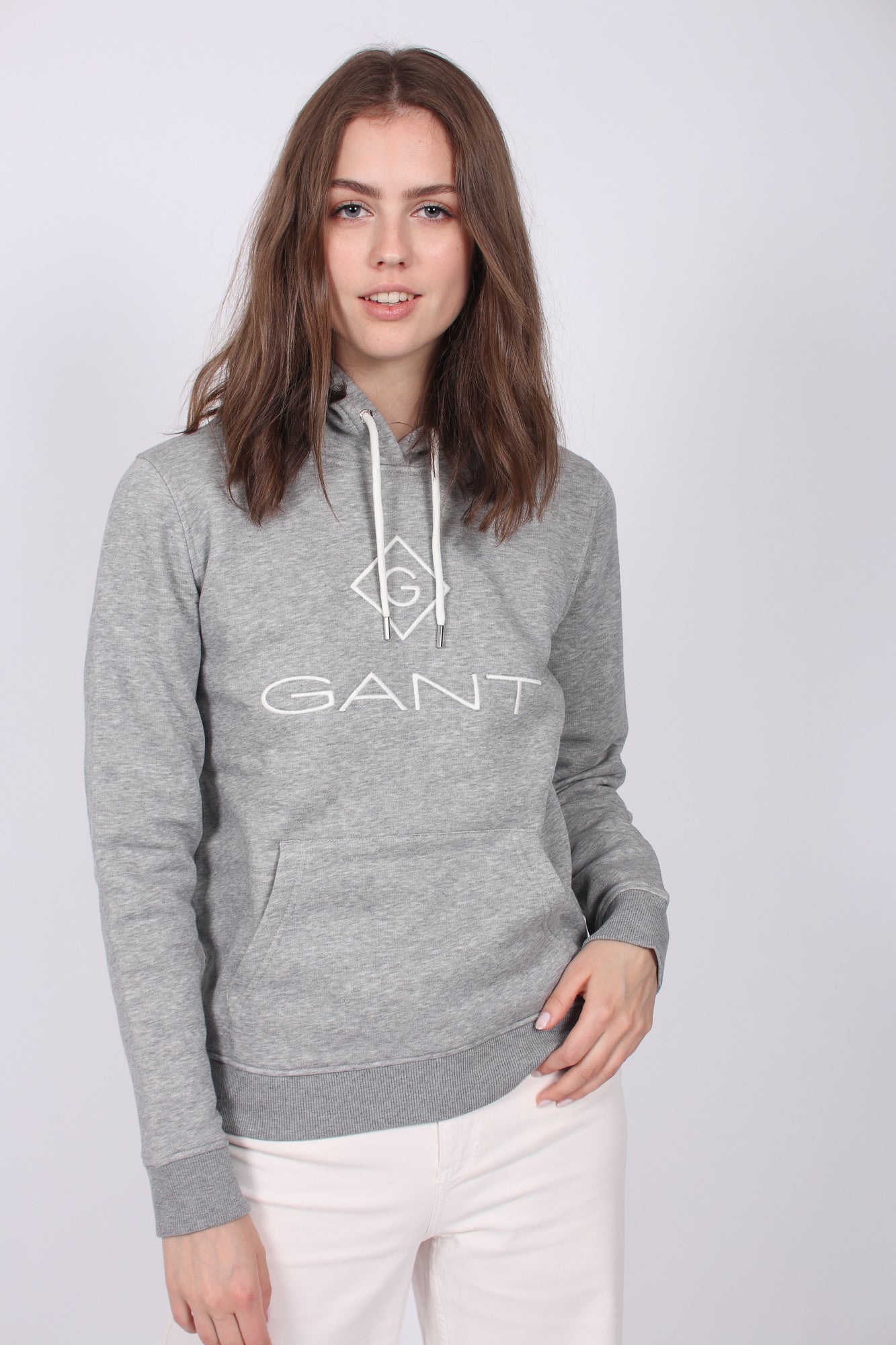 Gant Lock Up Sweat Hoodie - Grey Melange - GANT - Gensere - VILLOID.no