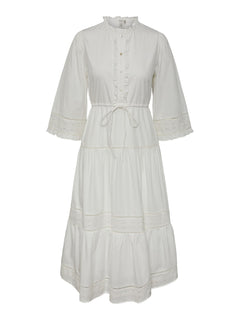 Yasmelinda 3/4 Ankle Dress - Star White