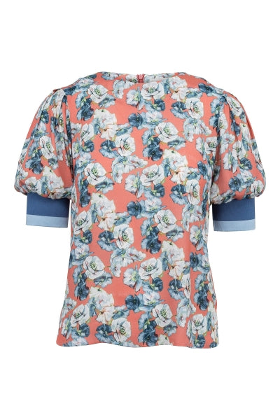 Flower Volume Shirt - Emberglow - MAUD - T-skjorter & Topper - VILLOID.no