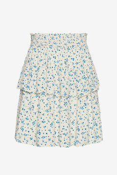 Zuez Skirt - Cream/Blue Flower